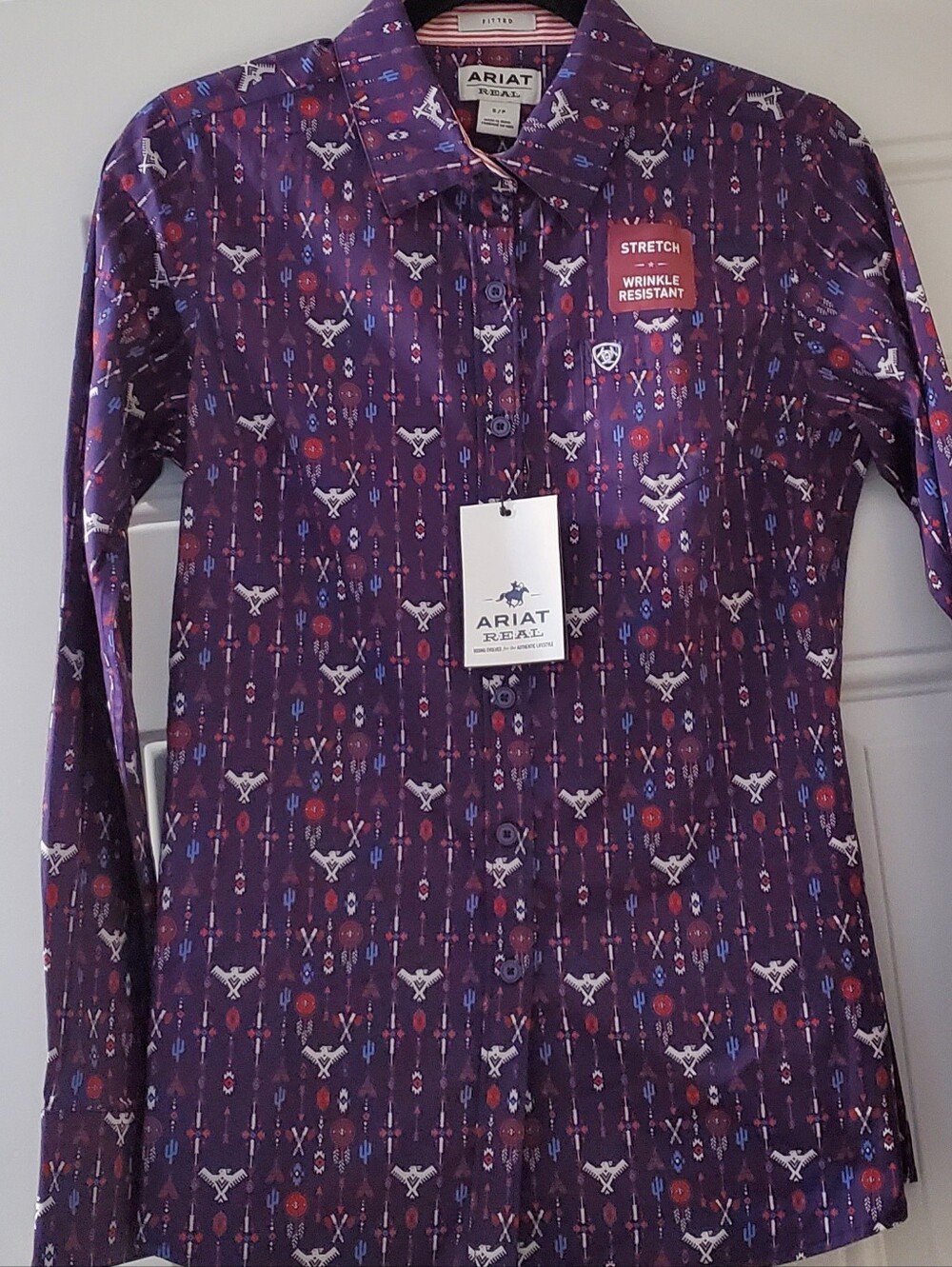 Ariat Women's Purple Button-Up Rodeo Shirt